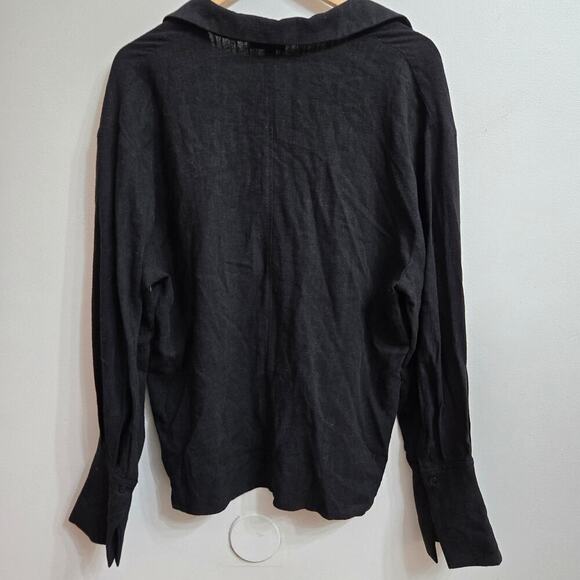 NWT Topshop Womens Black Lace-Up Blouse 8 Fairy Grunge Whimsigoth Dark Romantic - Picture 6 of 10